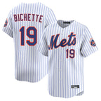 Silnrao NY.Mets #19 Bo Bichette Player White Home Limited Stitched Jerseys