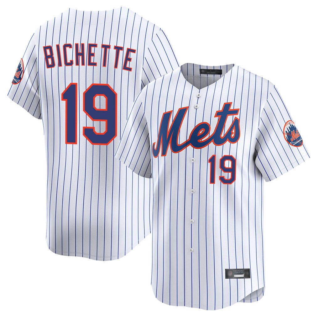Silnrao NY.Mets #19 Bo Bichette Player White Home Limited Stitched Jerseys