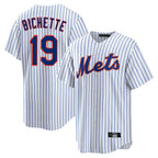 Silnrao NY.Mets #19 Bo Bichette Player White Home Replica Stitched Jerseys