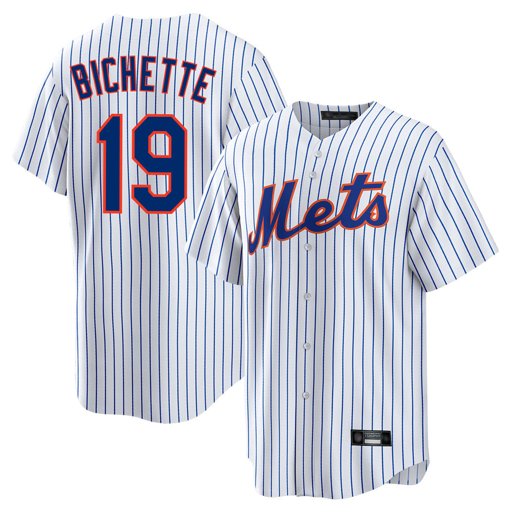 Silnrao NY.Mets #19 Bo Bichette Player White Home Replica Stitched Jerseys