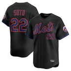 Silnrao NY.Mets #22 Juan Soto Player Black Alternate Home Limited Stitched Jerseys