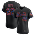 Silnrao NY.Mets #22 Juan Soto Player Black Home Limited Elite Stitched Jerseys