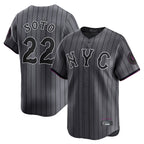 Silnrao NY.Mets #22 Juan Soto Player Gray City Connect Limited Stitched Jerseys