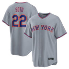 Silnrao NY.Mets #22 Juan Soto Player Gray Road Home Game Stitched Jerseys
