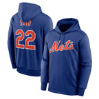 Silnrao NY.Mets #22 Juan Soto Player Royal Club Pullover Hoodie Game Stitched Jerseys