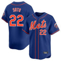 Silnrao NY.Mets #22 Juan Soto Player Royal Home Limited Stitched Jerseys