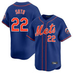 Silnrao NY.Mets #22 Juan Soto Player Royal Home Limited Stitched Jerseys