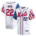 Silnrao NY.Mets #22 Juan Soto Player White 2025 Independence Day Vapor Premier Limited  Stitched Jerseys