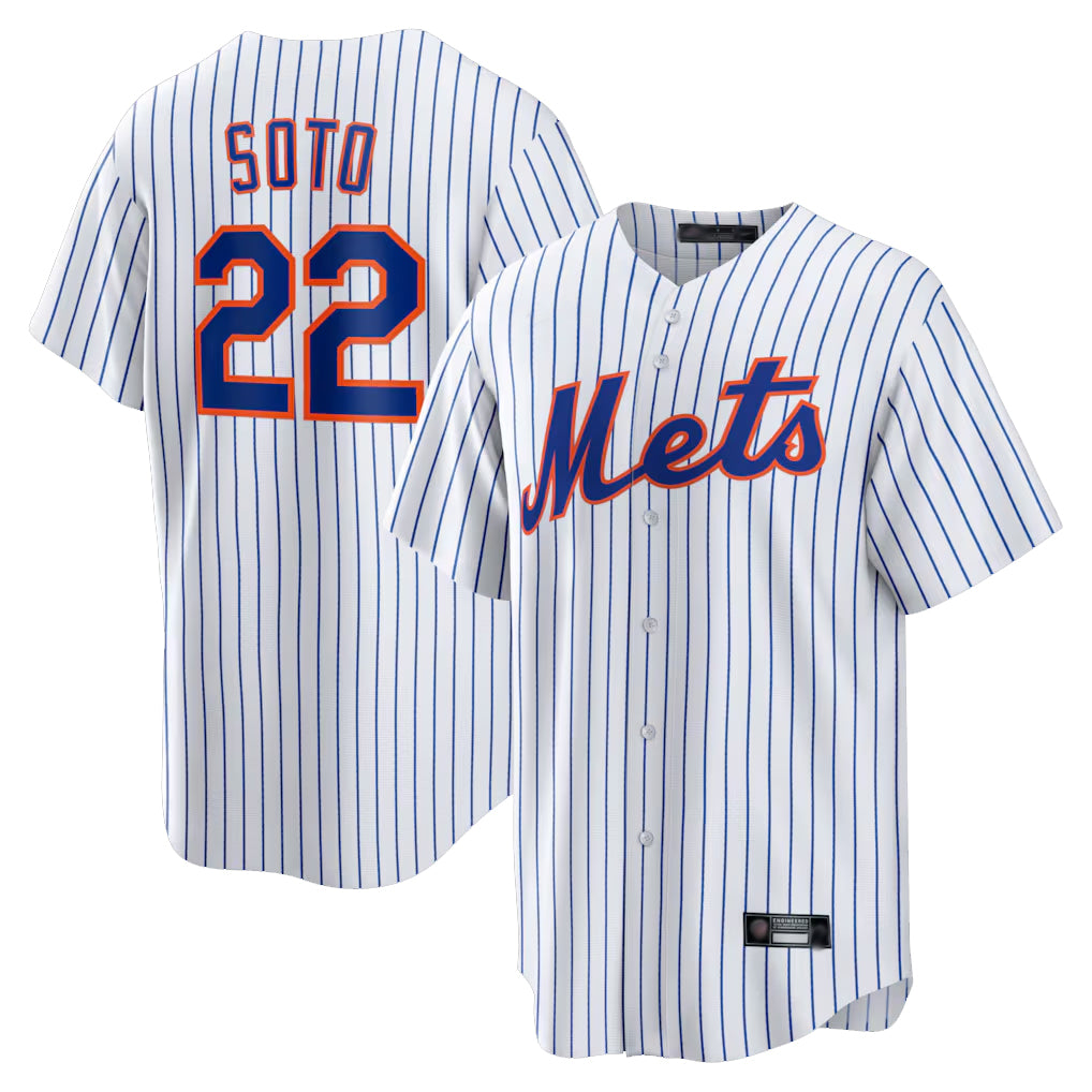 Silnrao NY.Mets #22 Juan Soto Player White Home Game Stitched Jerseys