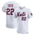 Silnrao NY.Mets #22 Juan Soto Player White Home Limited Elite Stitched Jerseys