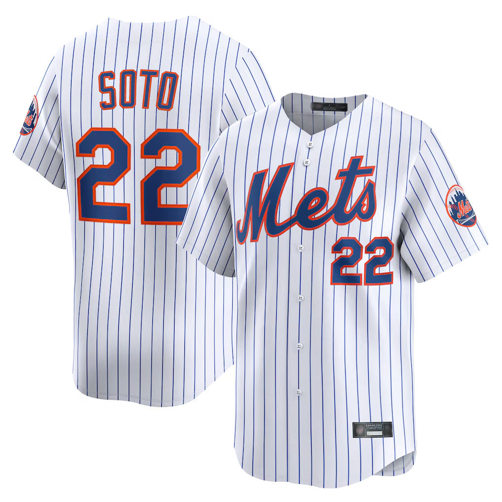 Silnrao NY.Mets #22 Juan Soto Player White Home Limited Stitched Jerseys