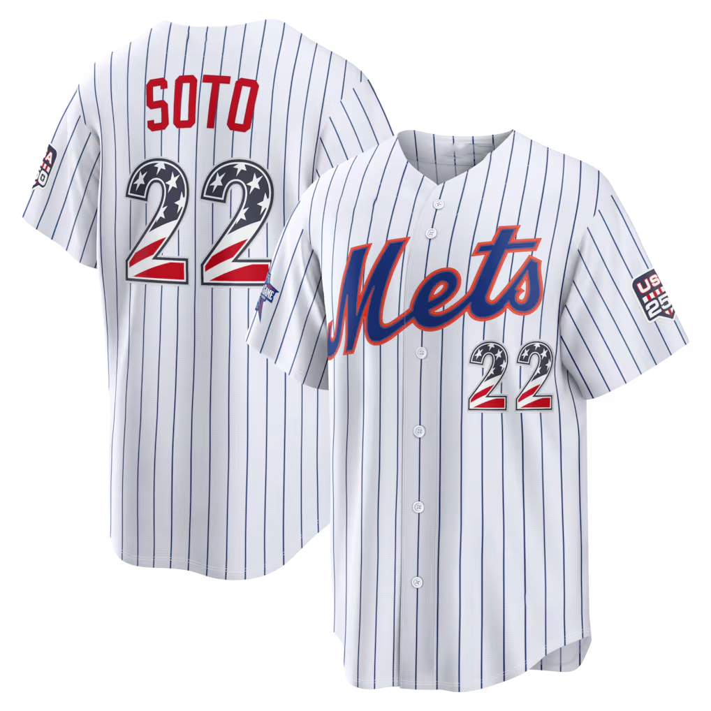 Silnrao NY.Mets #22 Juan Soto White 2026 All-Star Edition Stars & Stripes Stadium Jerseys