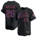 Silnrao NY.Mets #26 Nolan McLean Player Black Alternate Home Limited Stitched Jerseys