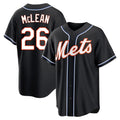 Silnrao NY.Mets #26 Nolan McLean Player Black Fashion Out Game Stitched Jerseys