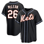Silnrao NY.Mets #26 Nolan McLean Player Black Fashion Out Game Stitched Jerseys