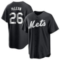 Silnrao NY.Mets #26 Nolan McLean Player Black Home Game Stitched Jerseys