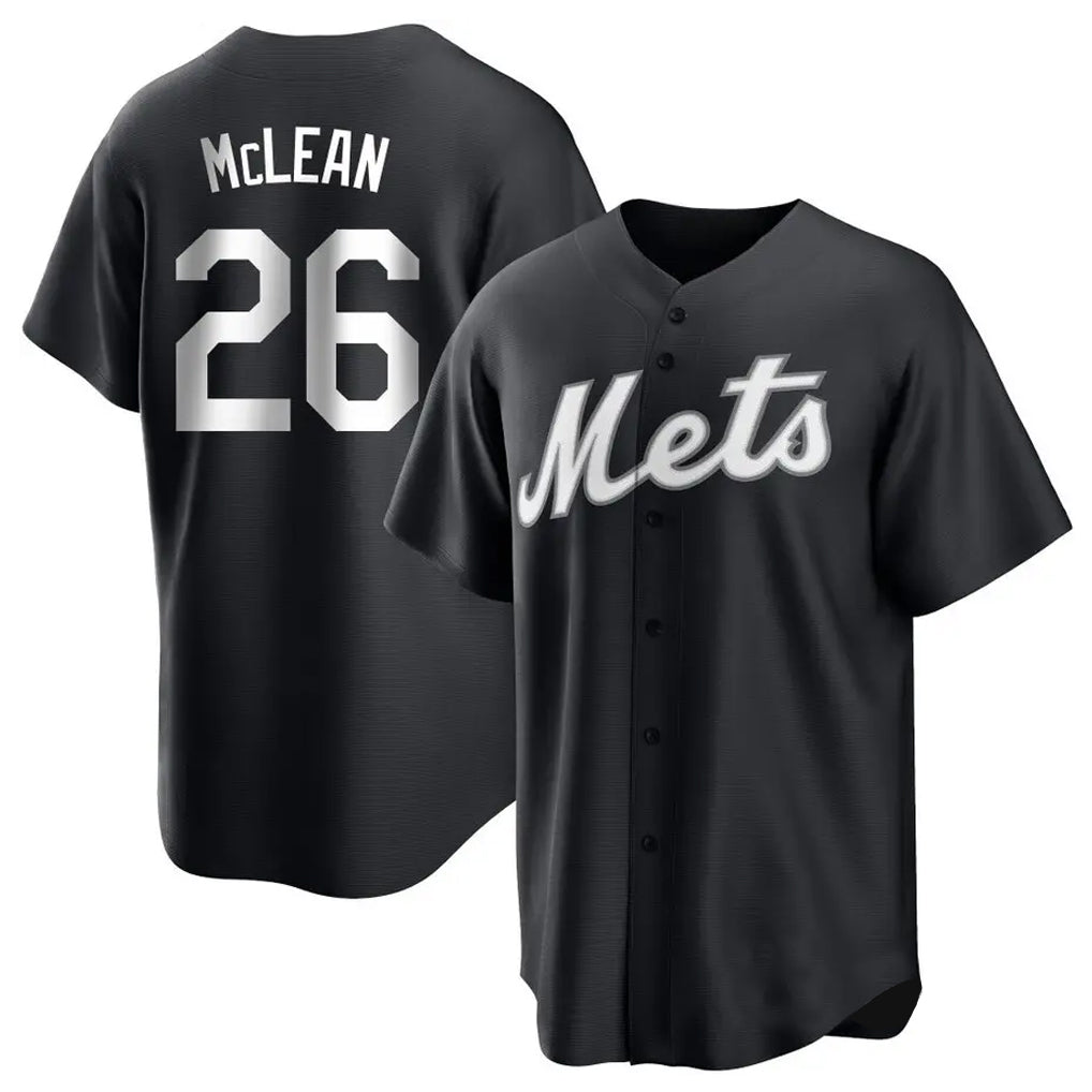 Silnrao NY.Mets #26 Nolan McLean Player Black Home Game Stitched Jerseys