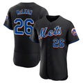 Silnrao NY.Mets #26 Nolan McLean Player Black Replica Home Limited Elite Stitched Jerseys