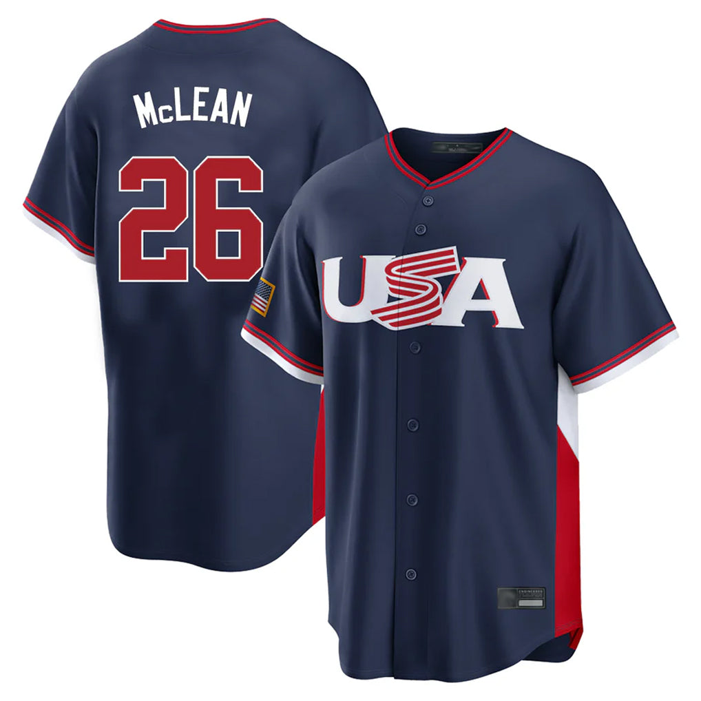 Silnrao NY.Mets #26 Nolan McLean Player Navy USA 2026 World Classic Home Limited Stitched Jerseys