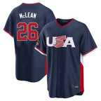 Silnrao NY.Mets #26 Nolan McLean Player Navy USA 2026 World Classic Home Limited Stitched Jerseys
