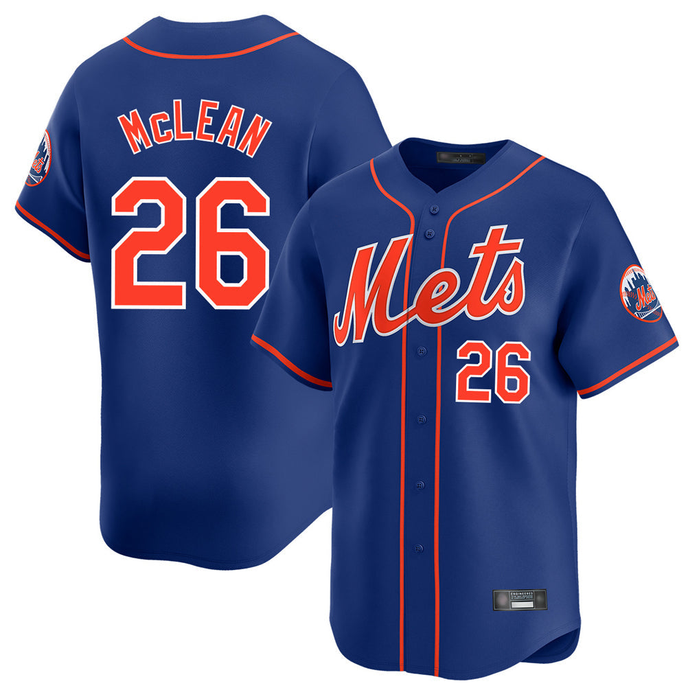 Silnrao NY.Mets #26 Nolan McLean Player Royal Home Limited Stitched Jerseys