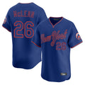 Silnrao NY.Mets #26 Nolan McLean Player Royal T-shirt Home Limited Elite Stitched Jerseys