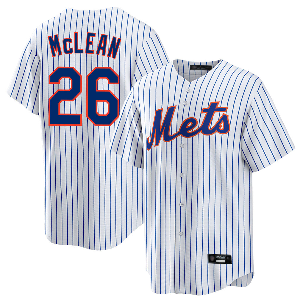Silnrao NY.Mets #26 Nolan McLean Player White Home Game Stitched Jerseys