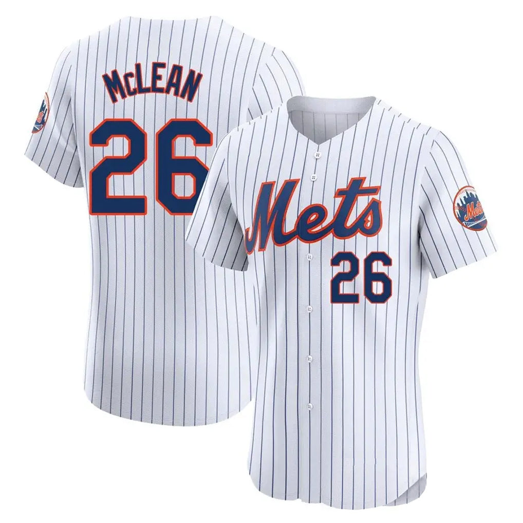 Silnrao NY.Mets #26 Nolan McLean Player White Home Limited Elite Stitched Jerseys