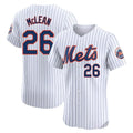 Silnrao NY.Mets #26 Nolan McLean Player White Home Limited Elite Stitched Jerseys