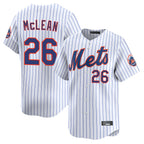 Silnrao NY.Mets #26 Nolan McLean Player White Home Replica Stitched Jerseys