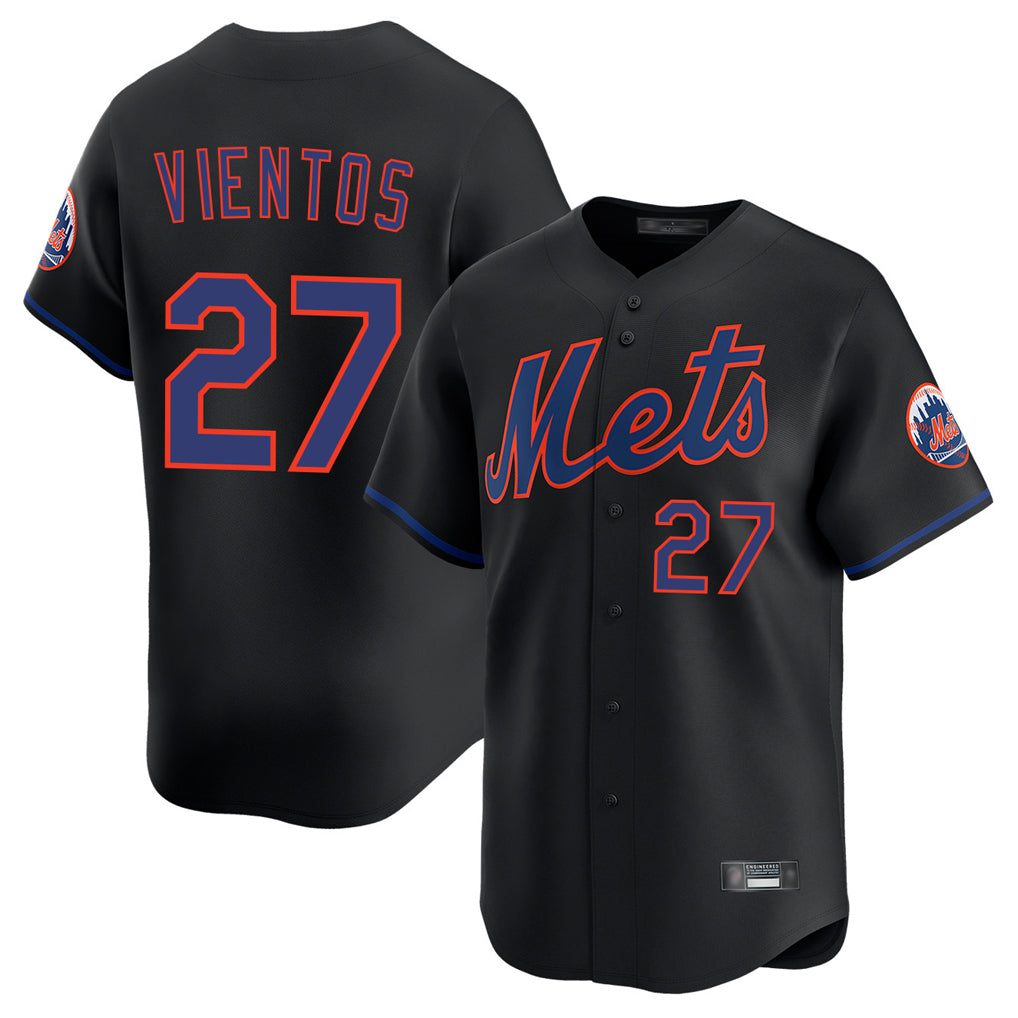 Silnrao NY.Mets #27 Mark Vientos Player Black Alternate Home Limited Stitched Jerseys