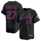Silnrao NY.Mets #27 Mark Vientos Player Black Alternate Home Limited Stitched Jerseys