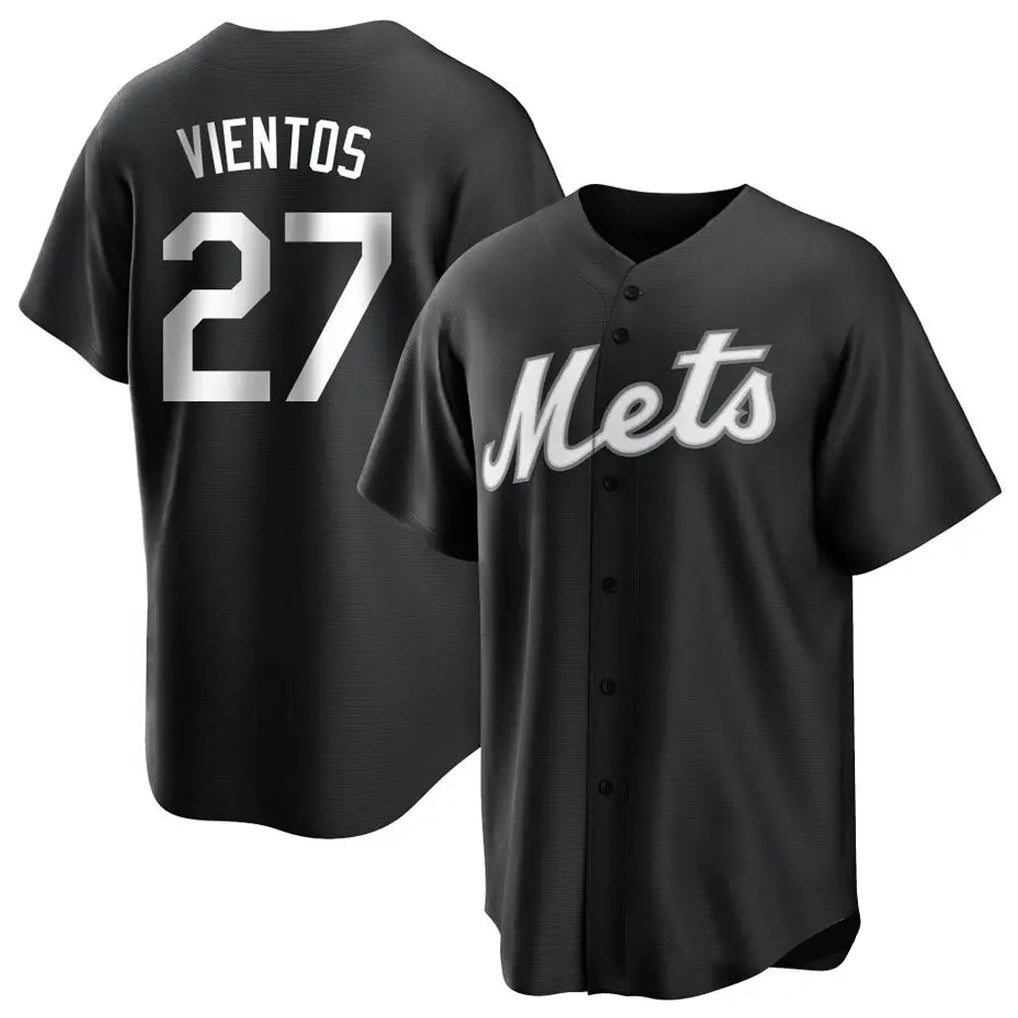 Silnrao NY.Mets #27 Mark Vientos Player Black Home Game Stitched Jerseys