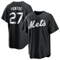 Silnrao NY.Mets #27 Mark Vientos Player Black Home Game Stitched Jerseys