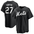 Silnrao NY.Mets #27 Mark Vientos Player Black Home Game Stitched Jerseys