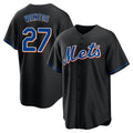 Silnrao NY.Mets #27 Mark Vientos Player Black Replica Home Game Stitched Jerseys