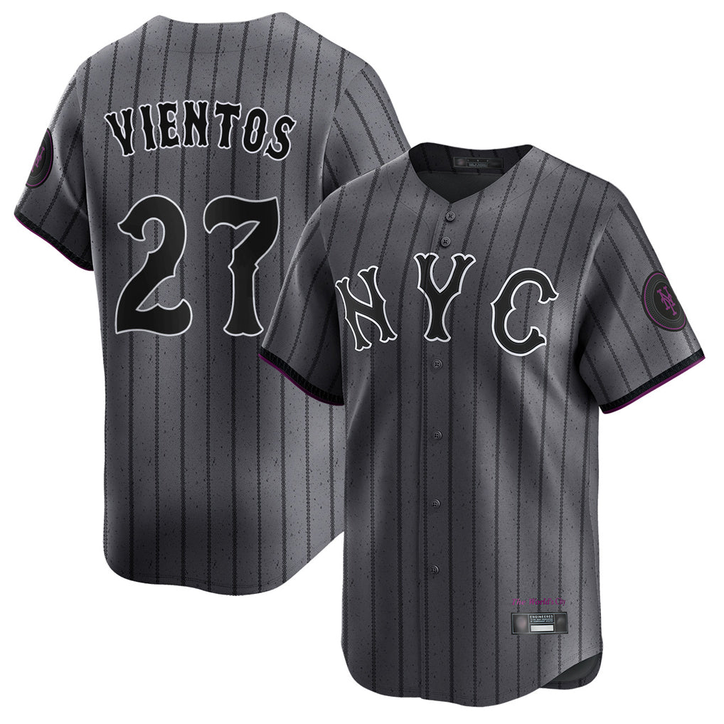 Silnrao NY.Mets #27 Mark Vientos Player Gray City Connect Limited Stitched Jerseys