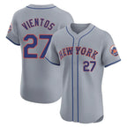 Silnrao NY.Mets #27 Mark Vientos Player Gray Road Limited Elite Home Stitched Jerseys