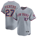 Silnrao NY.Mets #27 Mark Vientos Player Gray Road Limited Home Stitched Jerseys