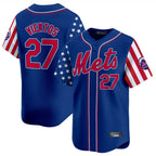Silnrao NY.Mets #27 Mark Vientos Player Royal 2025 Independence Day Vapor Premier Limited  Stitched Jerseys