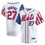 Silnrao NY.Mets #27 Mark Vientos Player White 2025 Independence Day Vapor Premier Limited  Stitched Jerseys