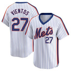 Silnrao NY.Mets #27 Mark Vientos Player White Cooperstown Collection T-shirt Game Stitched Jerseys