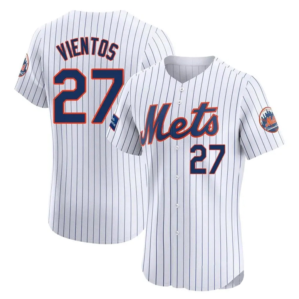 Silnrao NY.Mets #27 Mark Vientos Player White Home Limited Elite Stitched Jerseys
