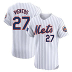 Silnrao NY.Mets #27 Mark Vientos Player White Home Limited Elite Stitched Jerseys