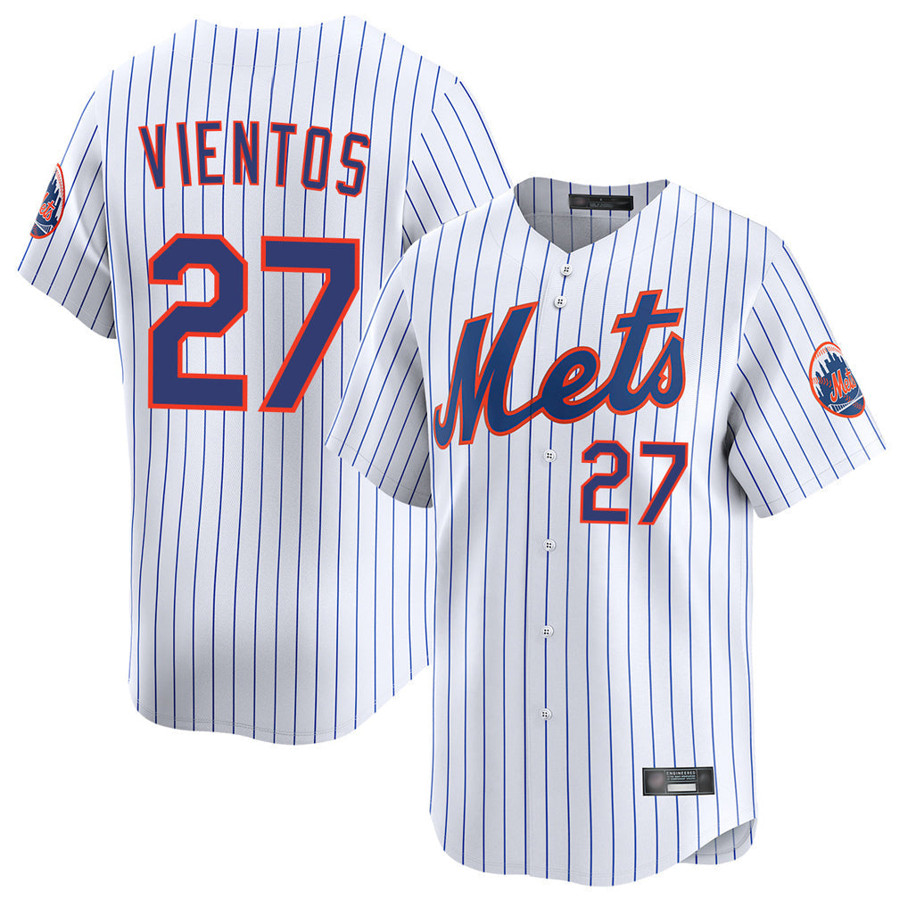 Silnrao NY.Mets #27 Mark Vientos Player White Home Limited Stitched Jerseys