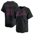 Silnrao NY.Mets #31 Mike Piazza Player Black Alternate Home Limited Stitched Jerseys