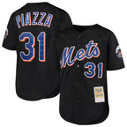 Silnrao NY.Mets #31 Mike Piazza Player Black Mitchell & Ness Cooperstown Collection Home Limited Stitched Jerseys