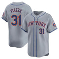 Silnrao NY.Mets #31 Mike Piazza Player Gray Road Limited Home Stitched Jerseys