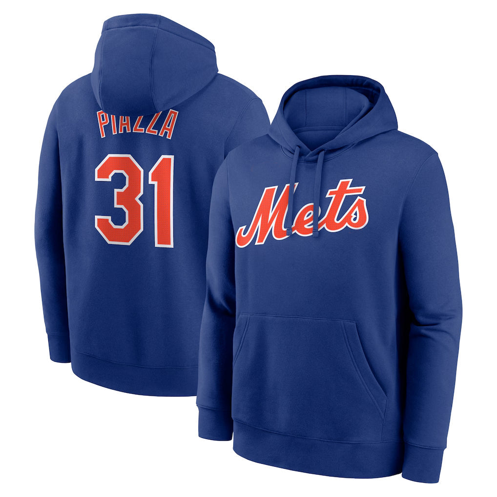 Silnrao NY.Mets #31 Mike Piazza Player Royal Club Pullover Hoodie Game Stitched Jerseys
