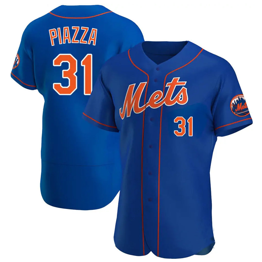 Silnrao NY.Mets #31 Mike Piazza Player Royal Limited Elite Home Stitched Jerseys